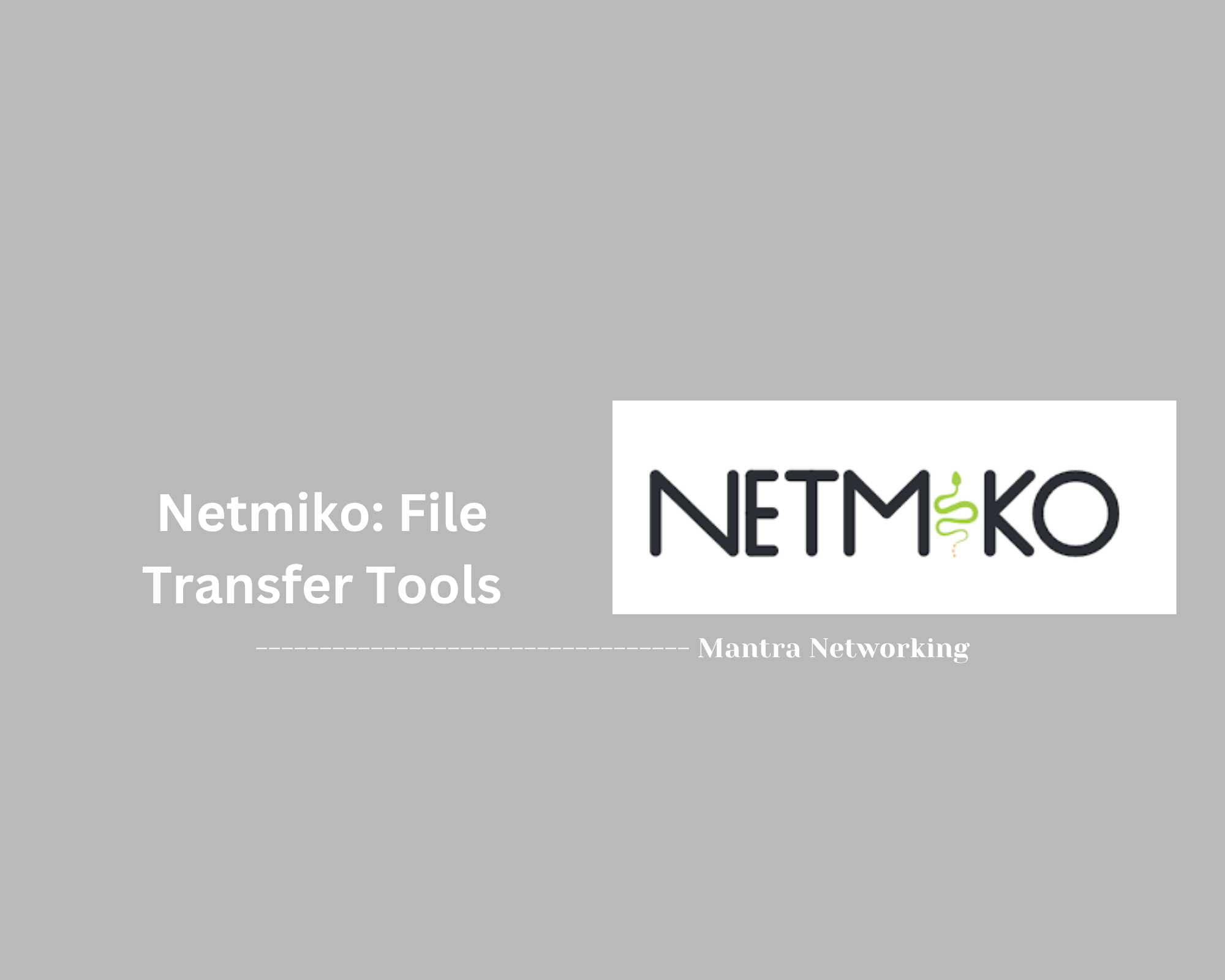 Netmiko: File Transfer Tools