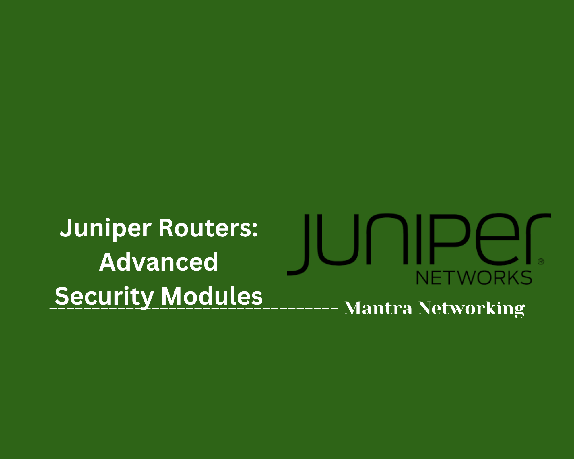 Juniper Routers: Advanced Security Modules