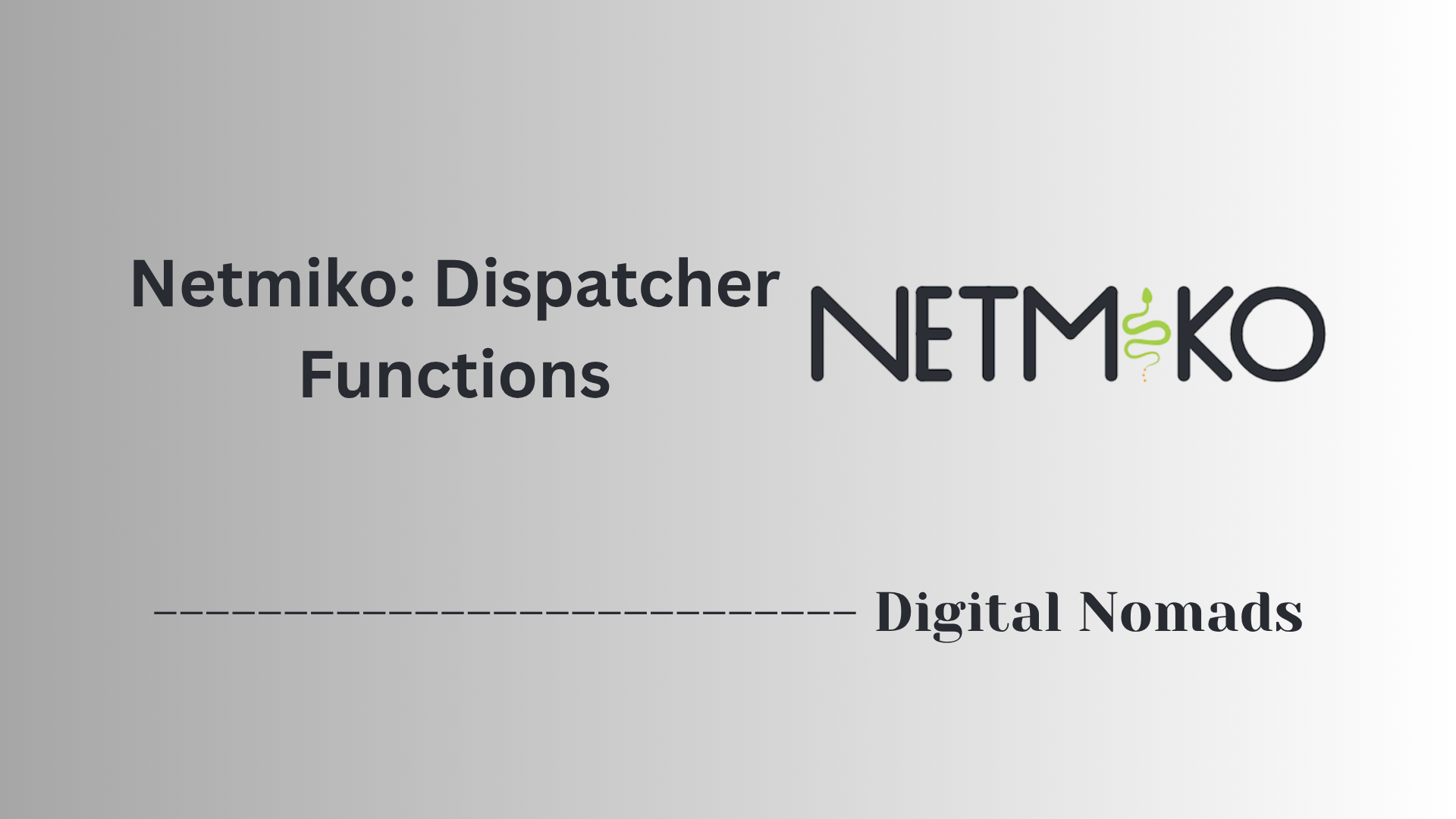 Netmiko: Dispatcher Functions