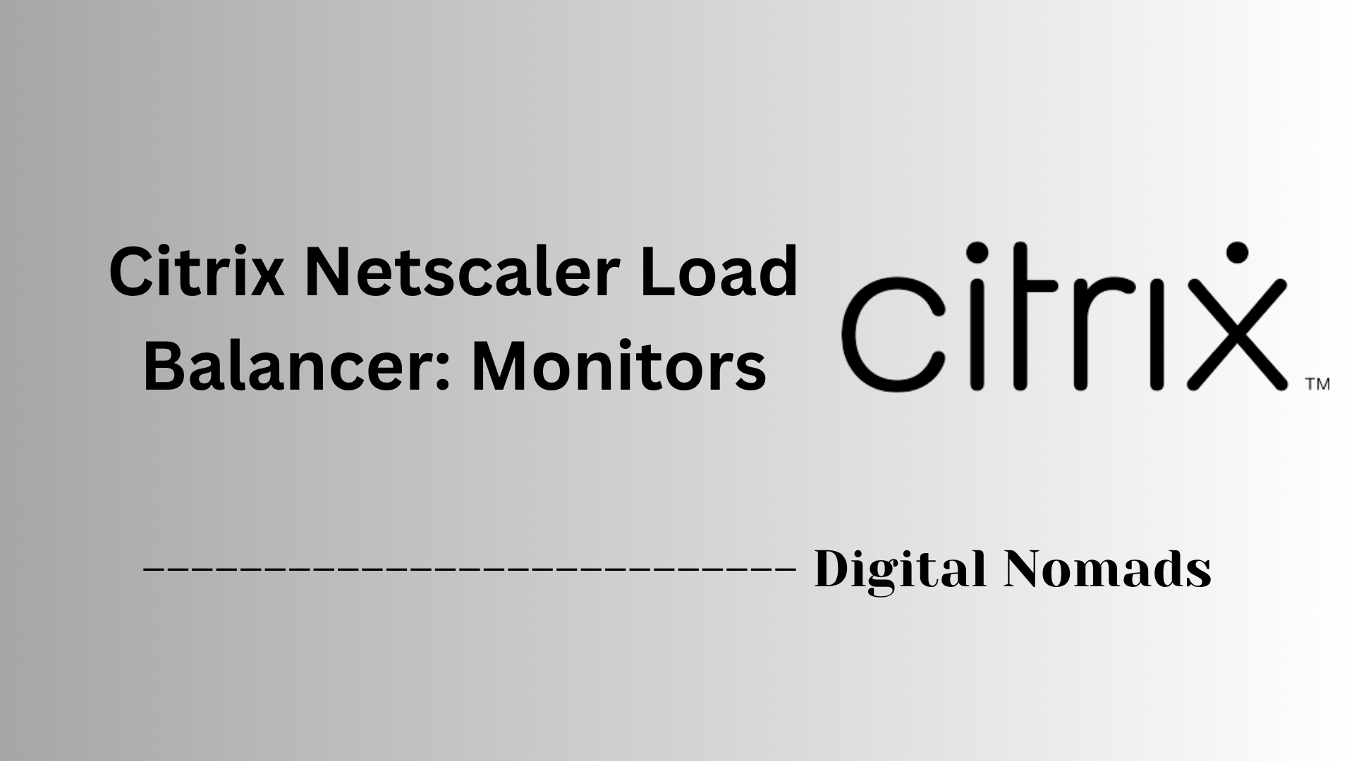 Citrix Netscaler Load Balancer: Monitors